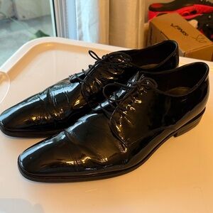 Hugo Boss formal oxford lace up patent leather tuxedo wedding shoes formal wear